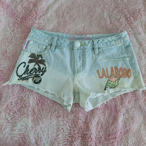 Lalabobo  Denim Cutoff Jean Shorts‎